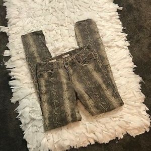 Silence and Noise snakeskin skinnies